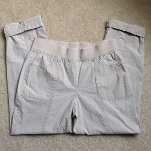 Chico's Elastic Waist Lightweight Khaki Cargo Pant